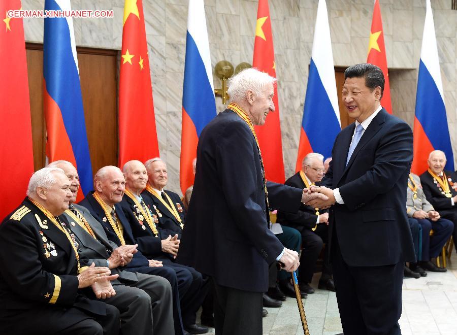 RUSSIA-MOSCOW-XI JINPING-VETERANS-MEETING