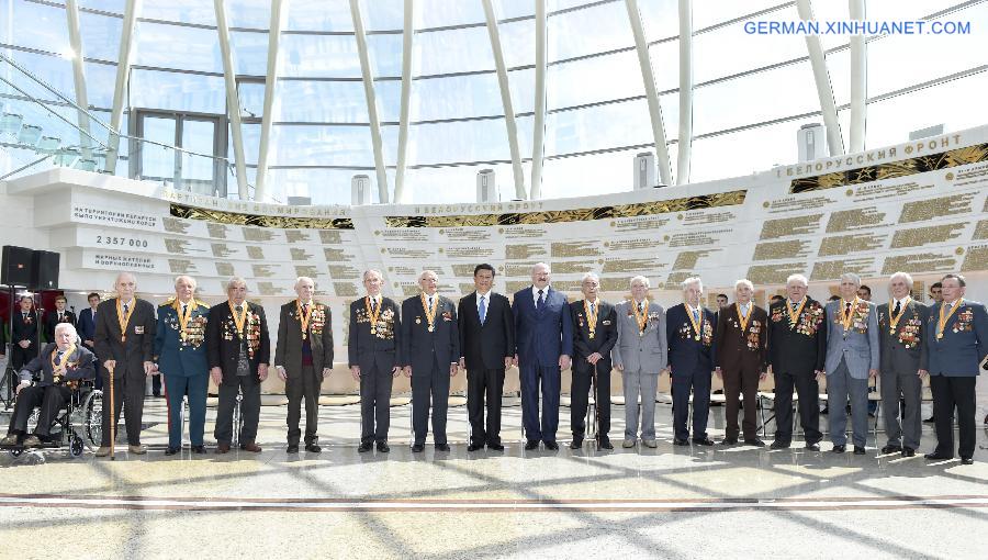 BELARUS-MINSK-XI JINPING-ALEXANDER LUKASHENKO-VETERAN-MEETING