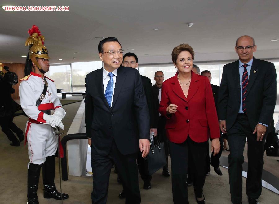 BRAZIL-BRASILIA-CHINESE PREMIER-BRAZILIAN PRESIDENT-TALKS 