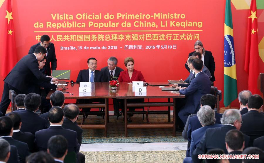 BRAZIL-BRASILIA-CHINESE PREMIER-BRAZILIAN PRESIDENT-TALKS 