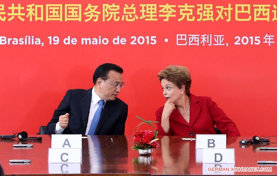 BRAZIL-BRASILIA-CHINESE PREMIER-BRAZILIAN PRESIDENT-TALKS 