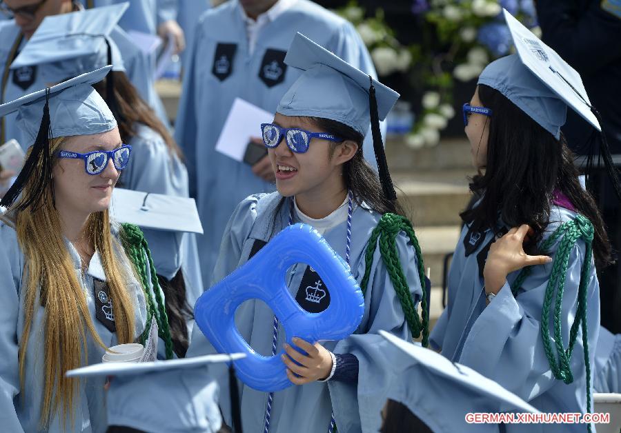 U.S.-NEW YORK-COLUMBIA UNIVERSITY-COMMENCEMENT CEREMONY-CHINESE GRADUATES