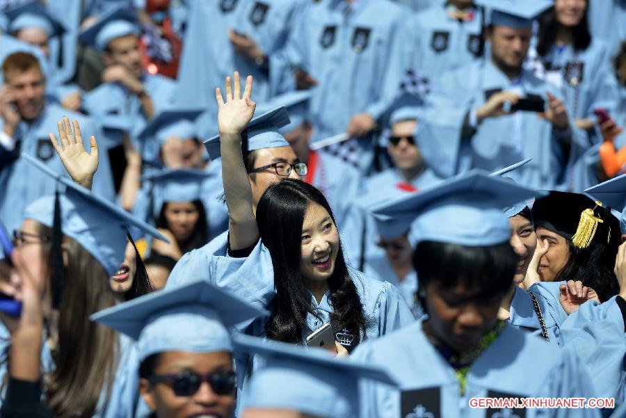 U.S.-NEW YORK-COLUMBIA UNIVERSITY-COMMENCEMENT CEREMONY-CHINESE GRADUATES