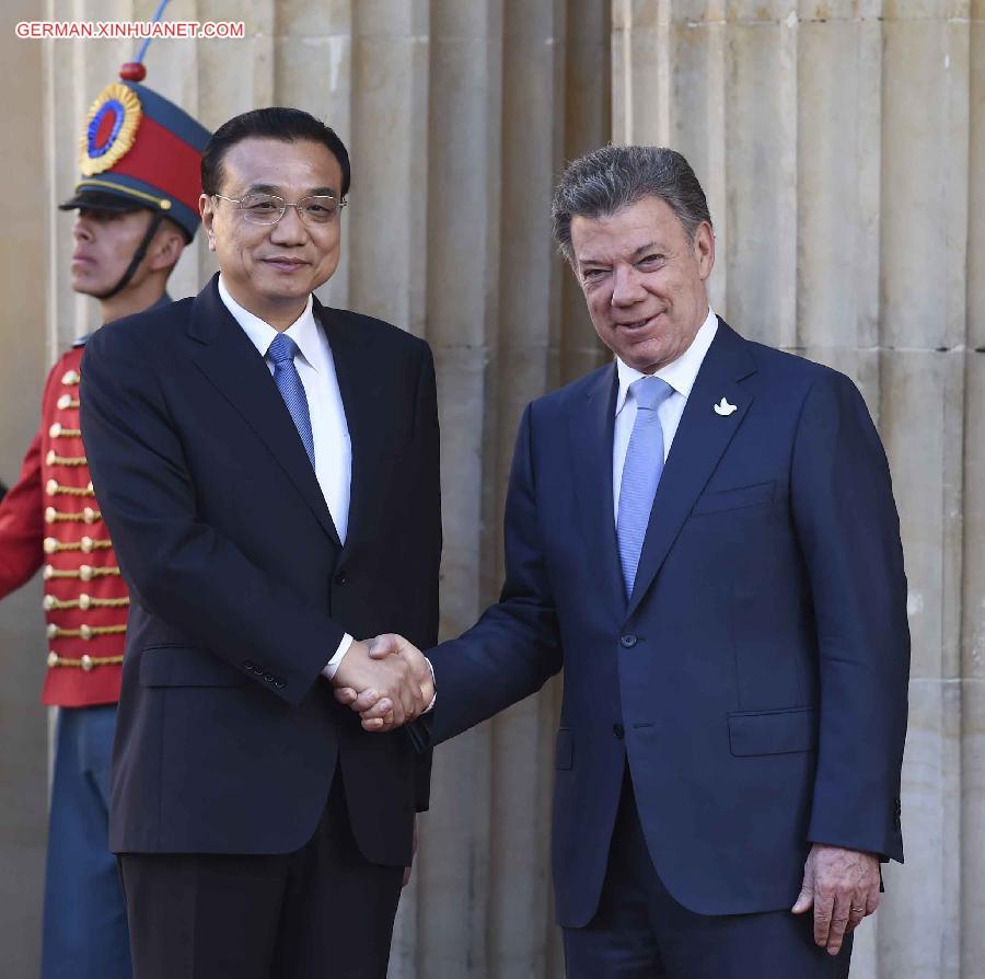 COLOMBIA-BOGOTA-CHINESE PREMIER-TALKS