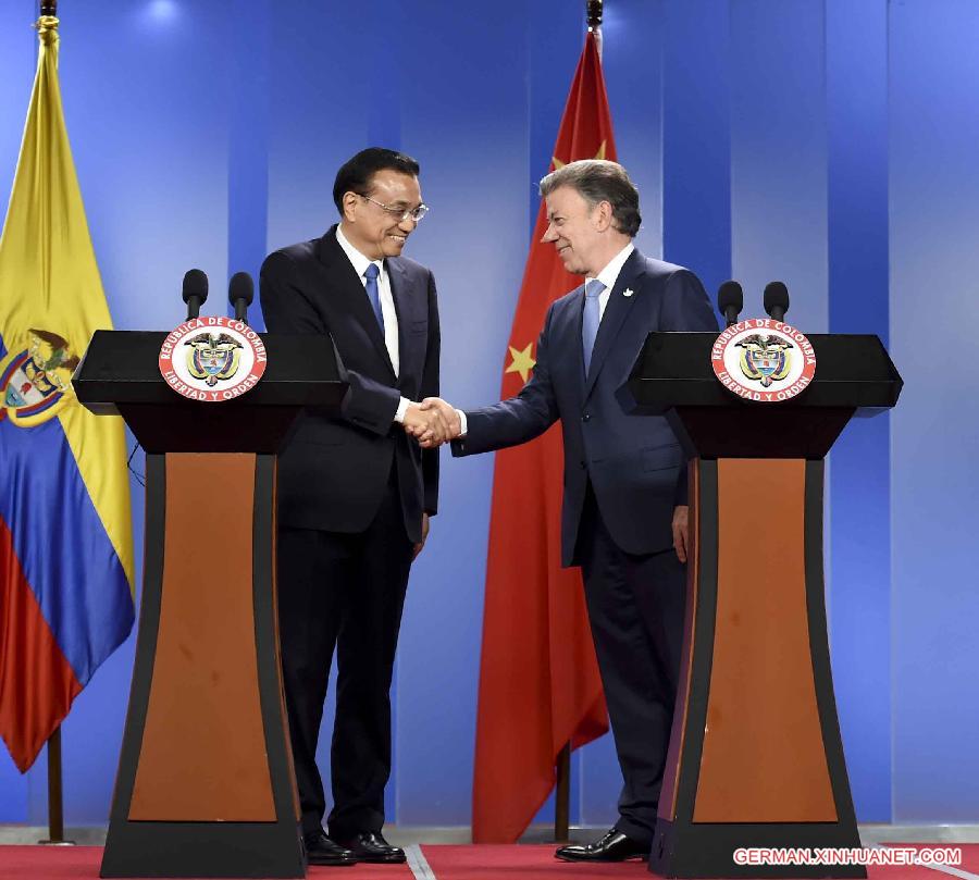COLOMBIA-BOGOTA-CHINESE PREMIER-PRESS CONFERENCE