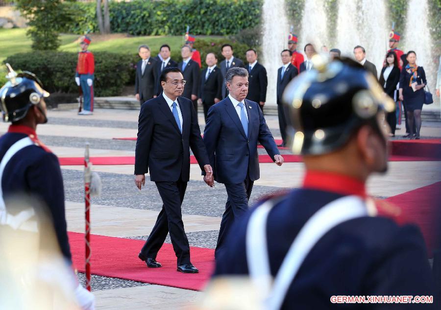 COLOMBIA-BOGOTA-CHINESE PREMIER-WELCOMING CEREMONY