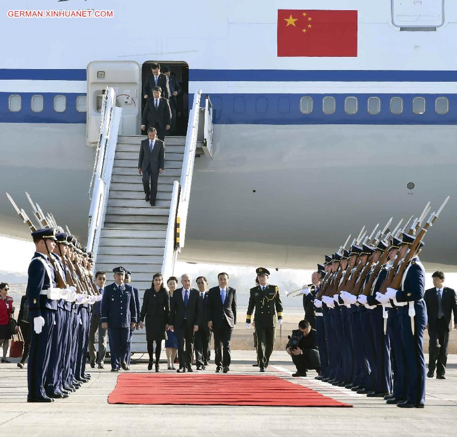 CHILE-CHINA-LI KEQIANG-VISIT-ARRIVAL 