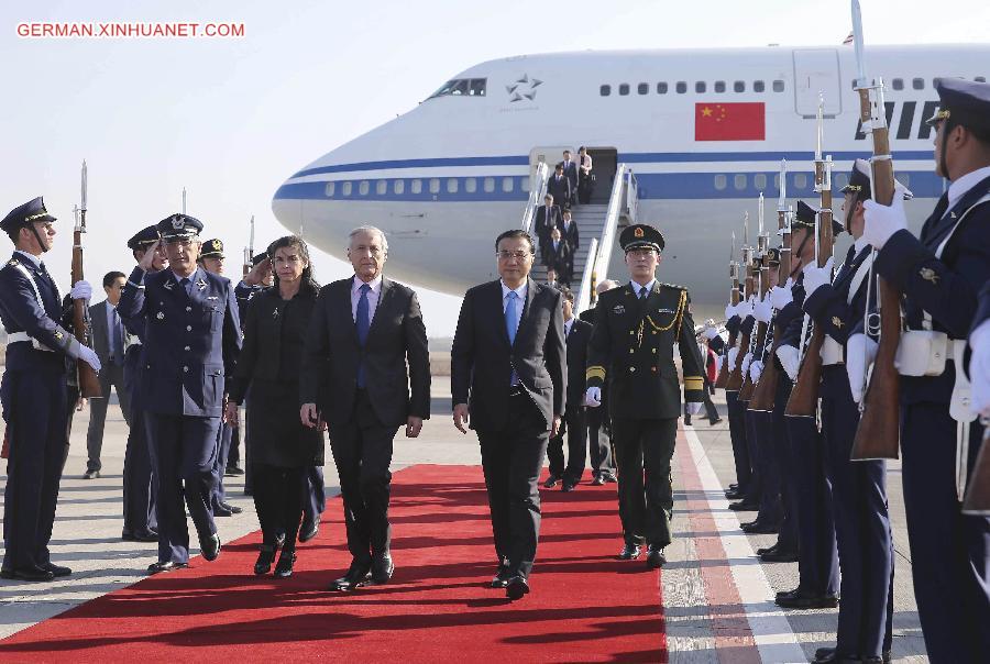 CHILE-CHINA-LI KEQIANG-VISIT-ARRIVAL 