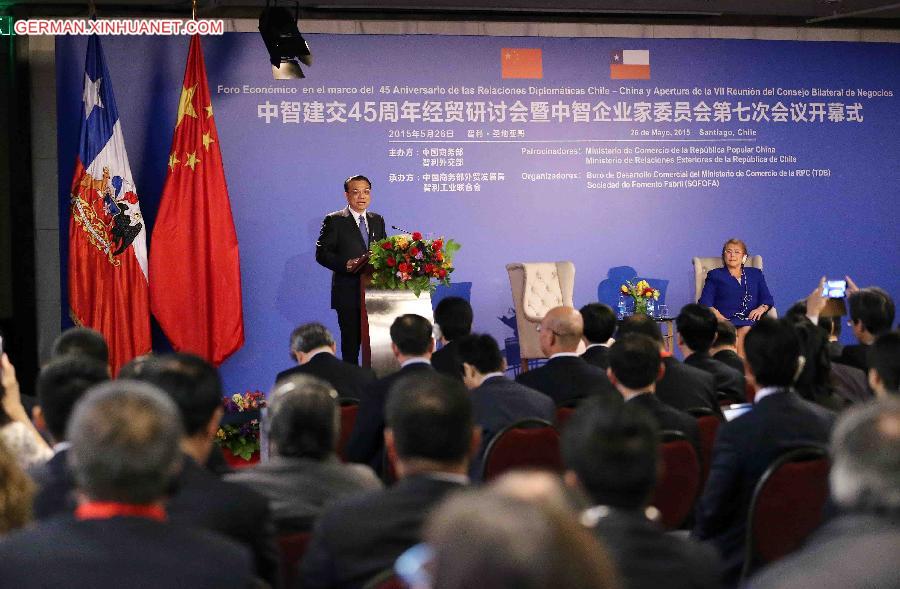 CHINA-CHILE-SEMINAR-LI KEQIANG-BACHELET (CN)