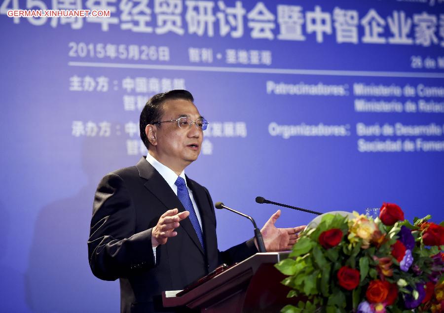 CHINA-CHILE-SEMINAR-LI KEQIANG-BACHELET (CN)