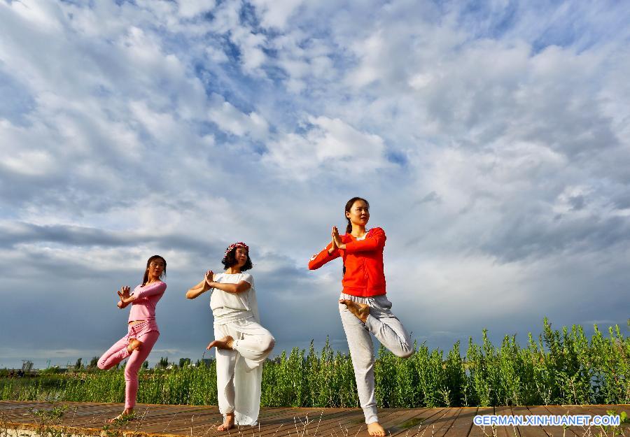 #CHINA-GANSU-ZHANGYE-WETLAND-YOGA (CN)