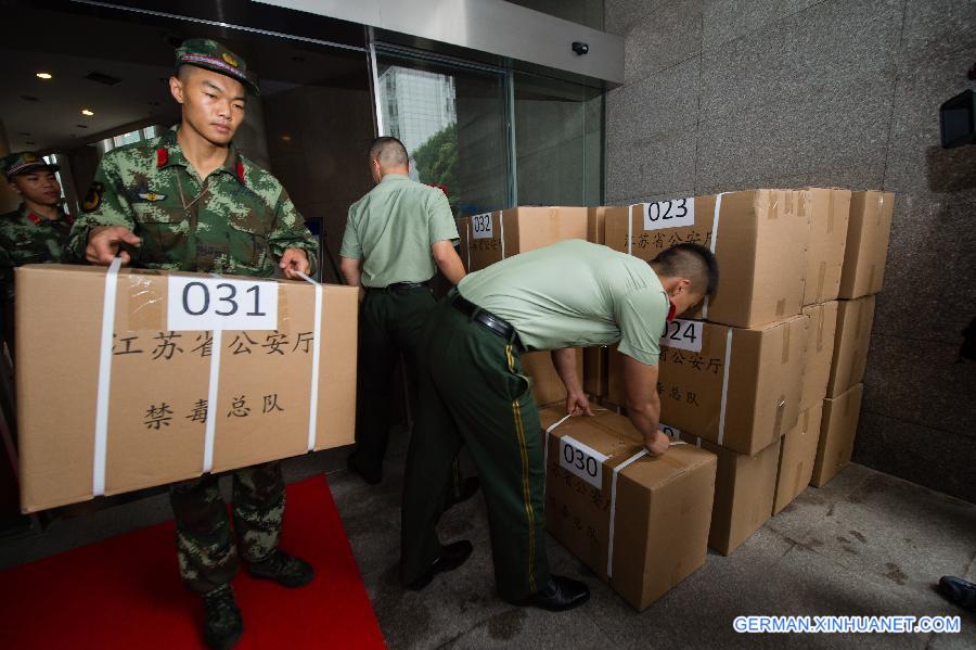 CHINA-JIANGSU-DRUGS-DESTROY (CN)