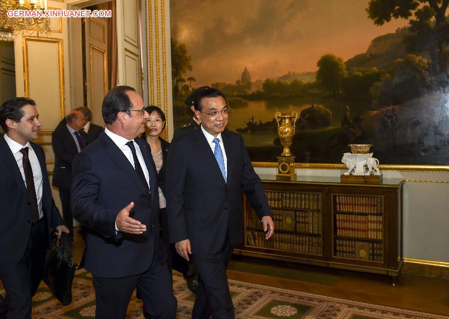 FRANCE-CHINESE PREMIER-MEETING