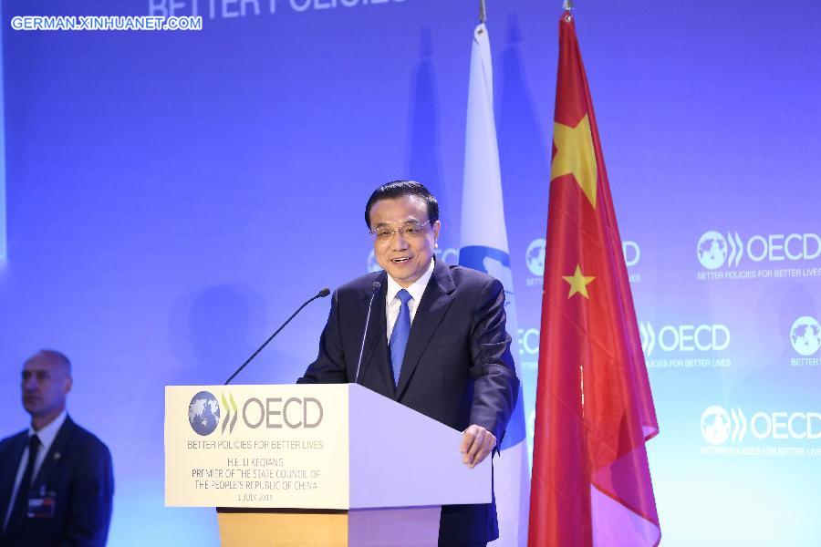 FRANCE-OECD-CHINESE PREMIER-SPEECH