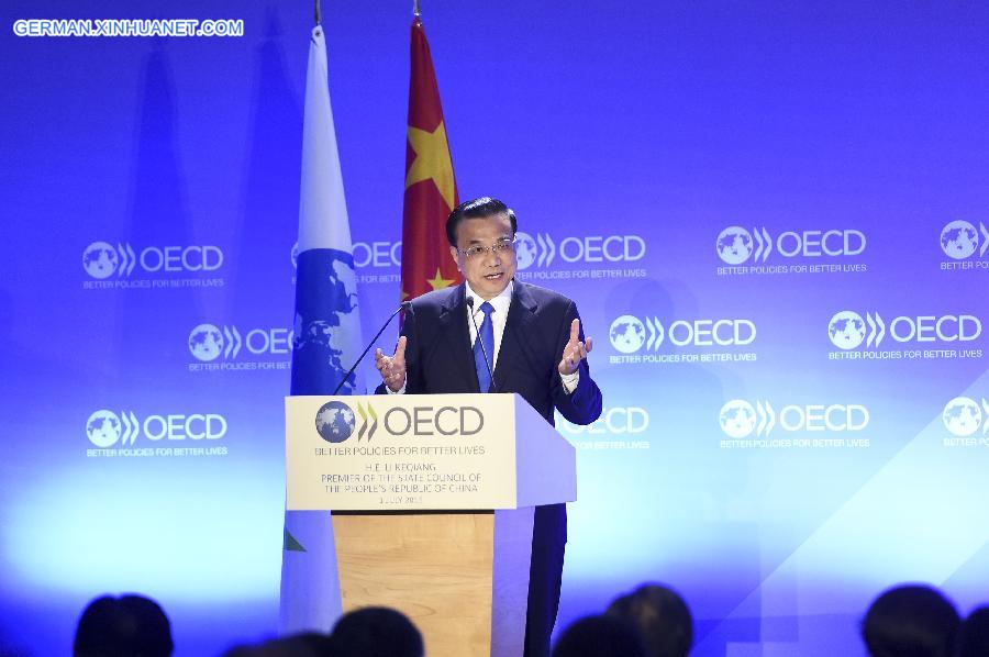 FRANCE-OECD-CHINESE PREMIER-SPEECH