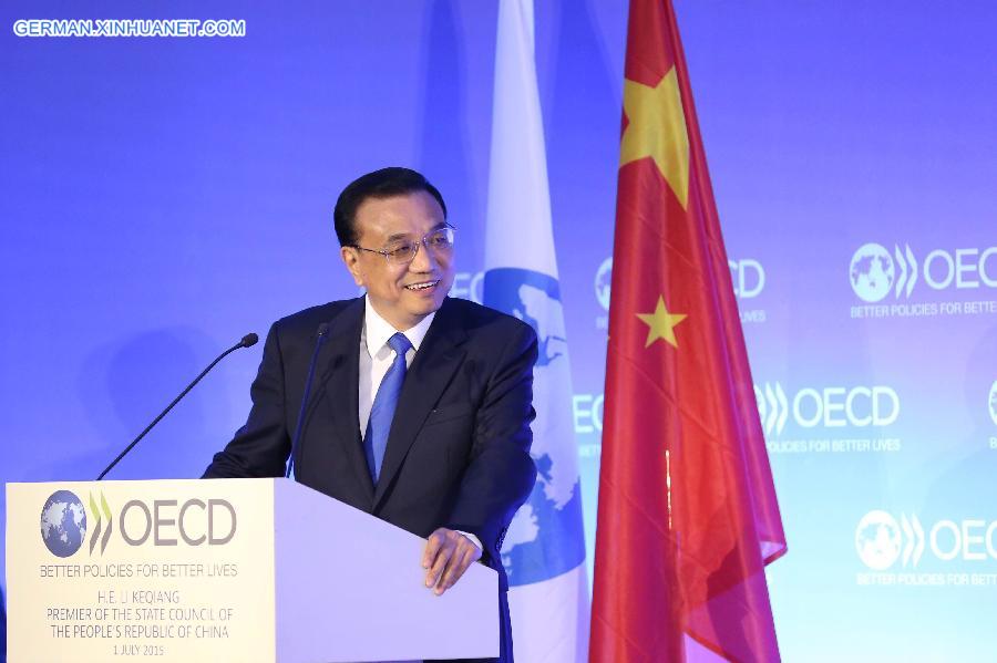 FRANCE-OECD-CHINESE PREMIER-SPEECH