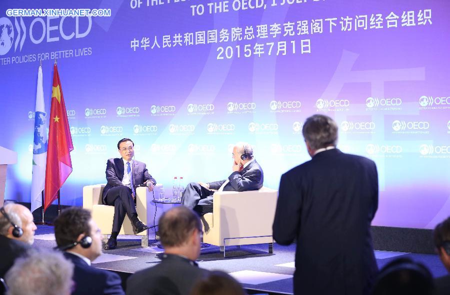 FRANCE-OECD-CHINESE PREMIER-SPEECH