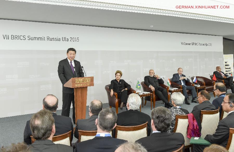 RUSSIA-UFA-XI JINPING-BRICS BUSINESS COUNCIL