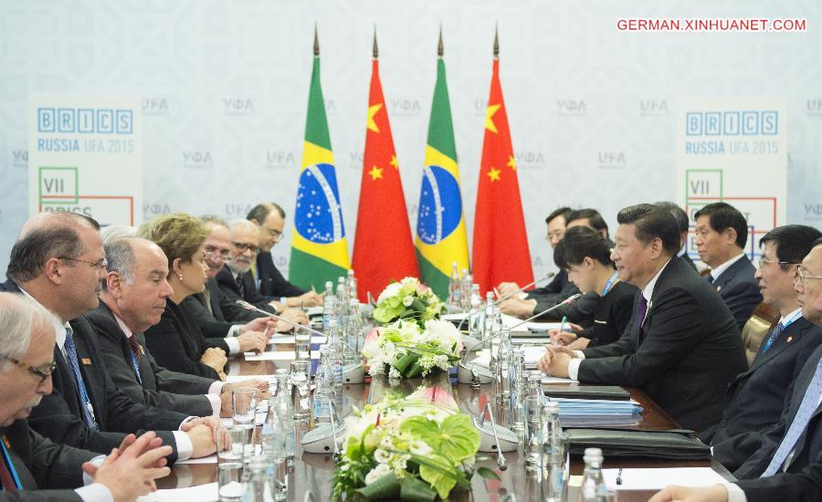 RUSSIA-CHINA-BRAZIL-XI JINPING-ROUSSEFF-MEETING