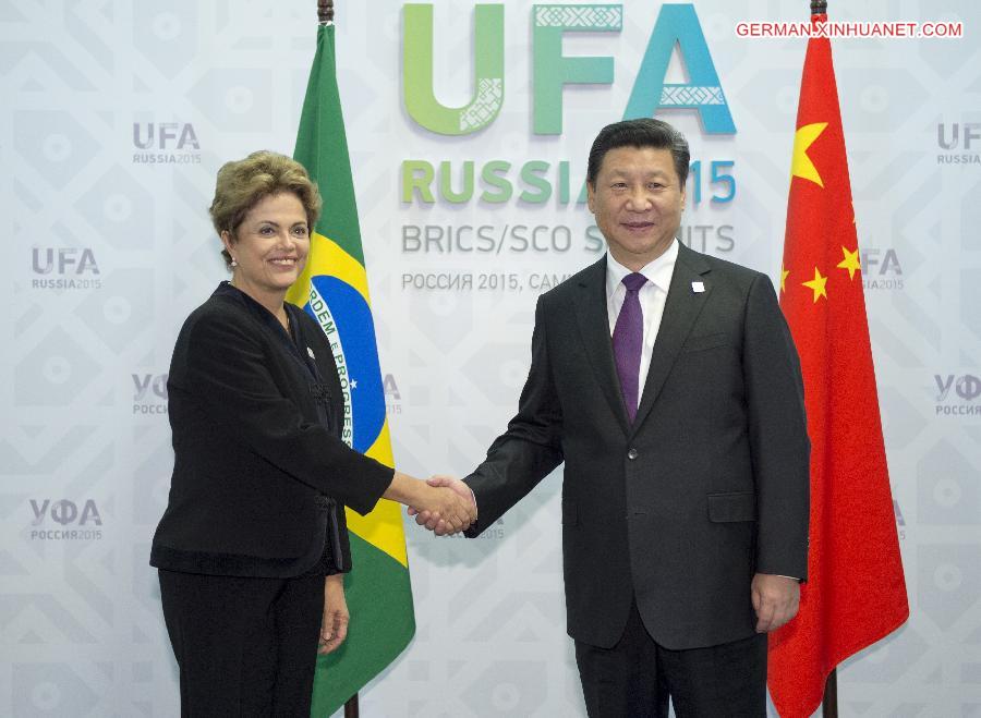 RUSSIA-CHINA-BRAZIL-XI JINPING-ROUSSEFF-MEETING