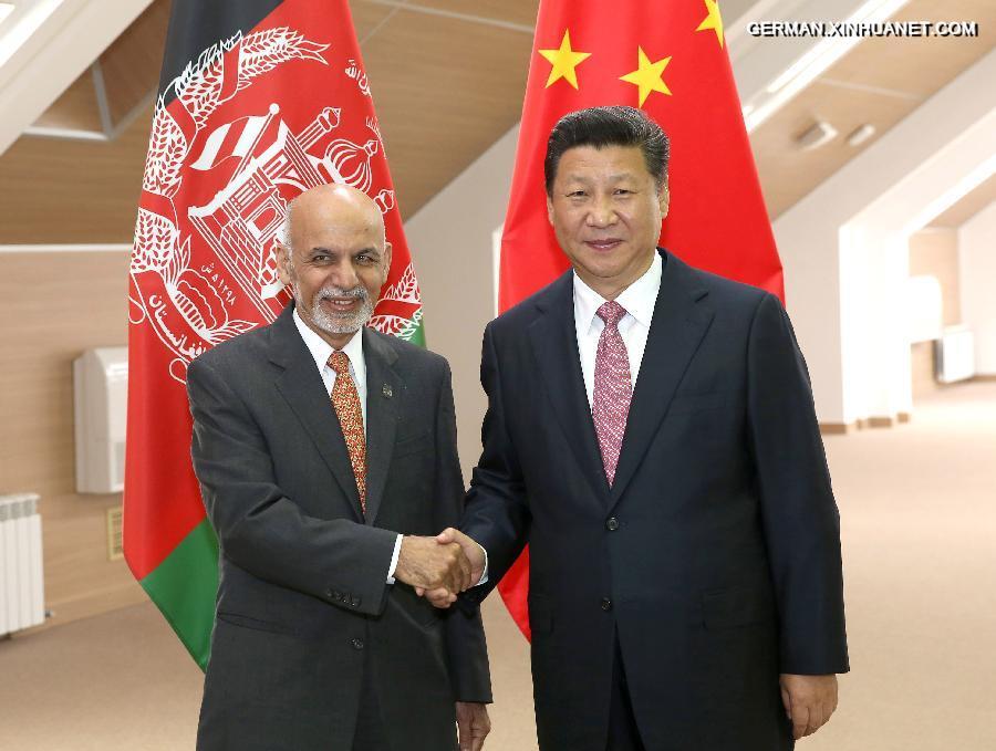 RUSSIA-UFA-CHINA-XI JINPING-AFGHANISTAN-GHANI-MEETING