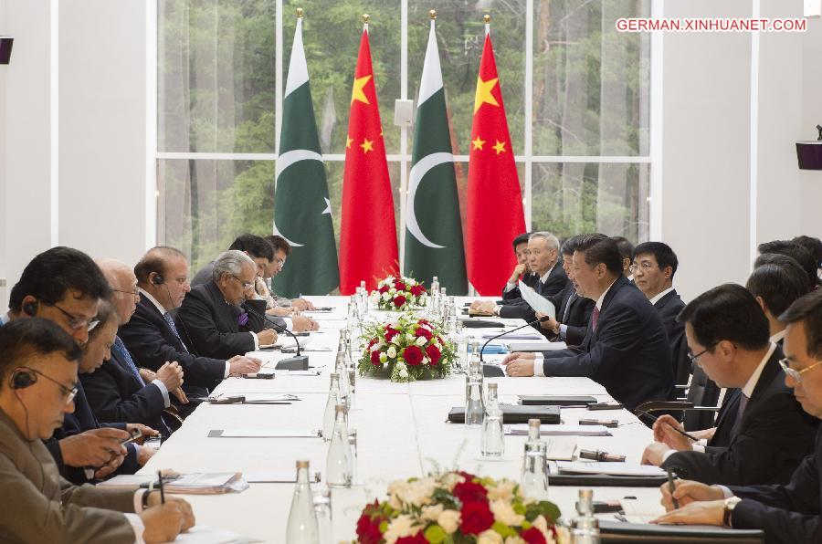 RUSSIA-UFA-CHINA-XI JINPING-PAKISTANI PM-MEETING