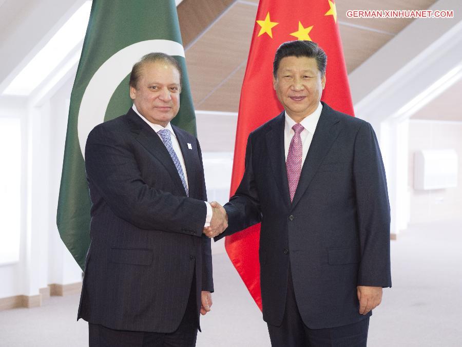 RUSSIA-UFA-CHINA-XI JINPING-PAKISTANI PM-MEETING