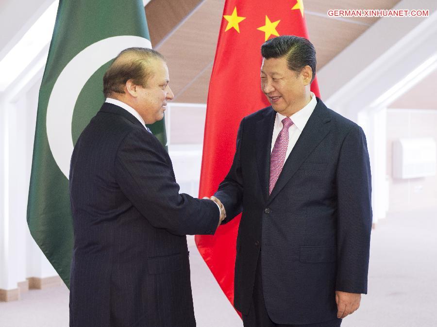 RUSSIA-UFA-CHINA-XI JINPING-PAKISTANI PM-MEETING