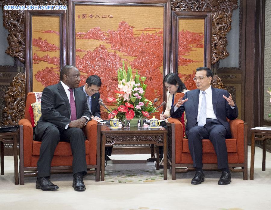 CHINA-BEIJING-LI KEQIANG-S. AFRICA-CYRIL RAMAPHOSA-MEETING (CN)