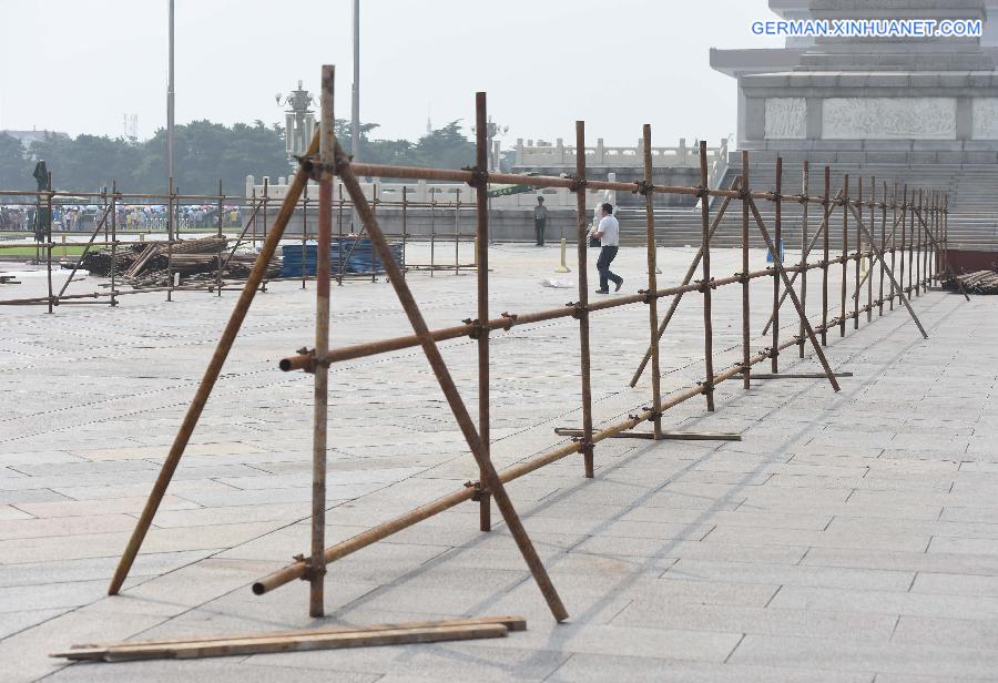 CHINA-BEIJING-TIAN'ANMEN SQUARE-DECORATION-PREPARATION(CN)