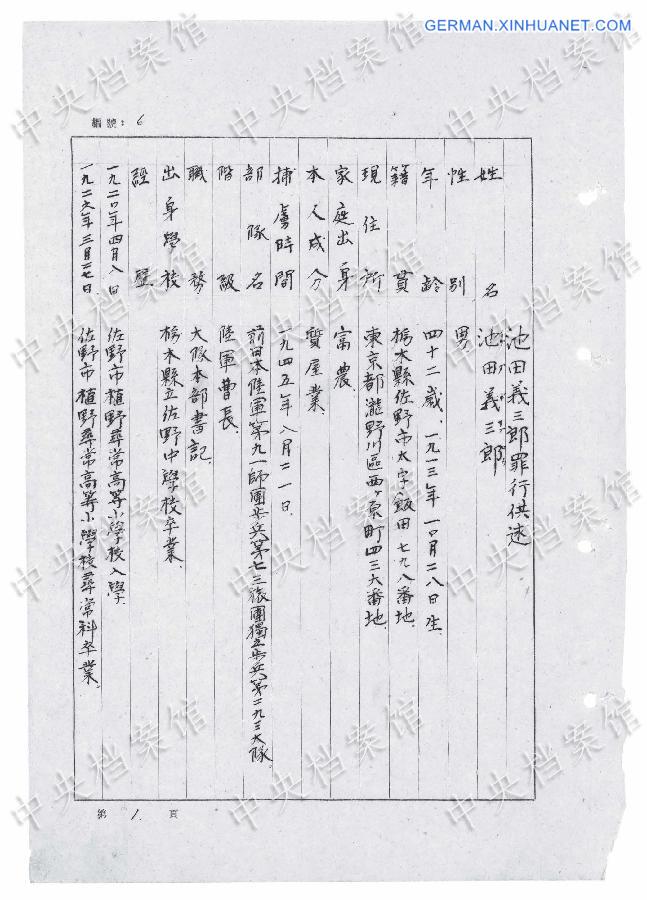CHINA-WWII-JAPANESE WAR CRIMINALS-WRITTEN CONFESSION-RELEASE (CN)