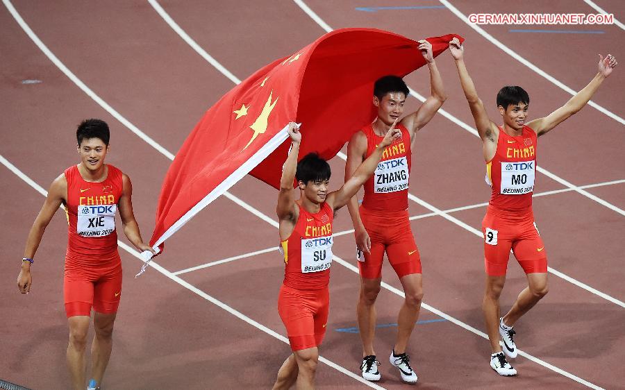 (SP)CHINA-BEIJING-IAAF WORLD CHAMPIONSHIPS-MEN'S 4X100M RELAY FINAL (CN)