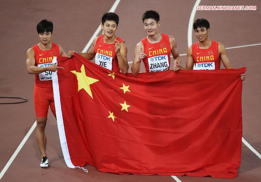 (SP)CHINA-BEIJING-IAAF WORLD CHAMPIONSHIPS-MEN'S 4X100M RELAY FINAL (CN)
