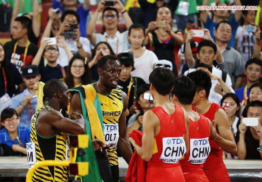 (SP)CHINA-BEIJING-IAAF WORLD CHAMPIONSHIPS-MEN'S 4X100M RELAY FINAL (CN)