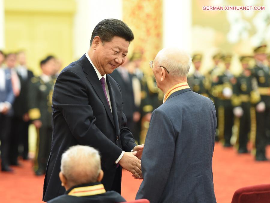 CHINA-BEIJING-XI JINPING-WWII-V-DAY-VETERAN-MEDAL AWARDING (CN)