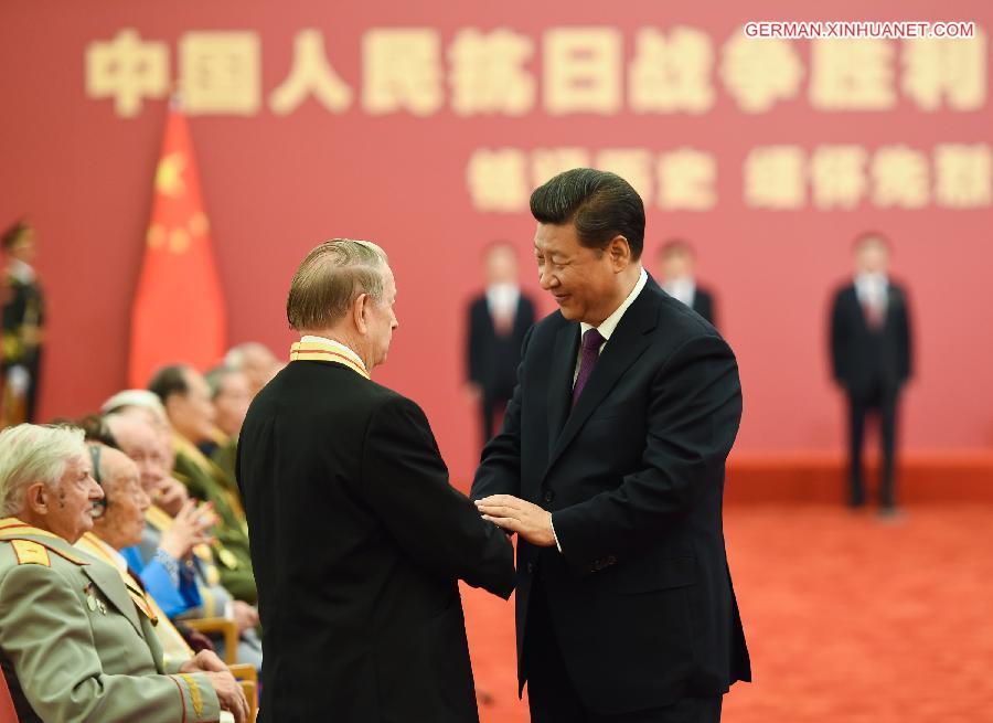 CHINA-BEIJING-XI JINPING-WWII-V-DAY-VETERAN-MEDAL AWARDING (CN)