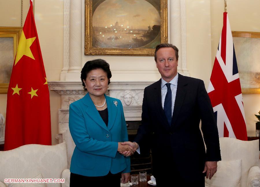 BRITAIN-CHINESE VICE PREMIER-MEETING