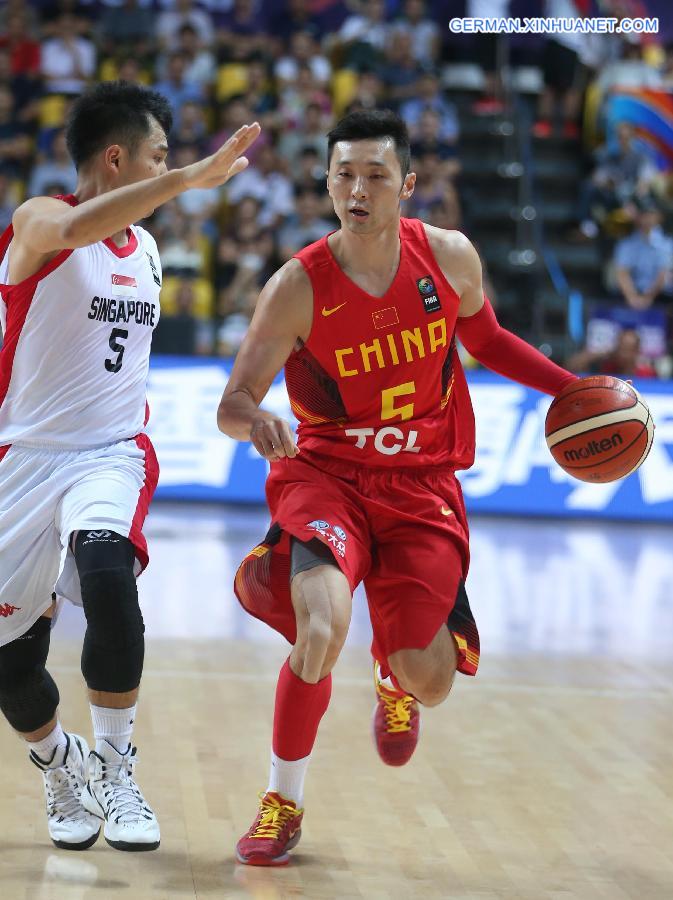 (SP)CHINA-CHANGSHA-FIBA-2015 ASIA CHAMPIONSHIP-GROUP C-CHINA VS SINGAPORE