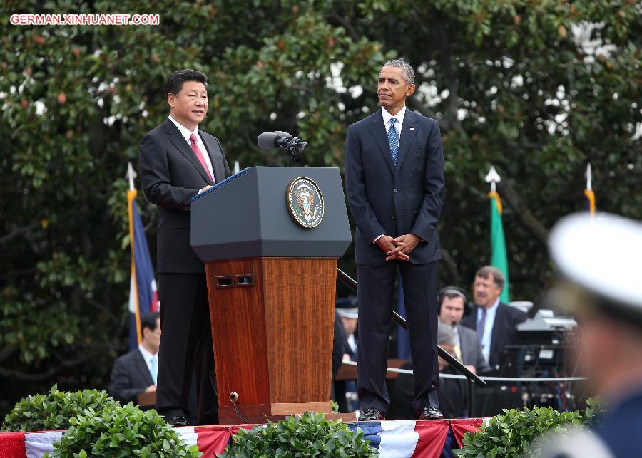 U.S.-WASHINGTON D.C.-CHINA-XI JINPING-WELCOME CEREMONY-BARACK OBAMA  