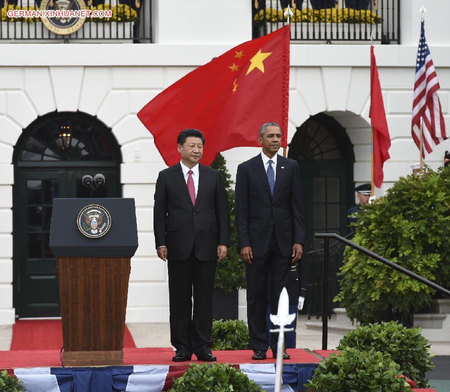 (FOCUS) U.S.-WASHINGTON D.C.-CHINA-XI JINPING-WELCOME CEREMONY-BARACK OBAMA  