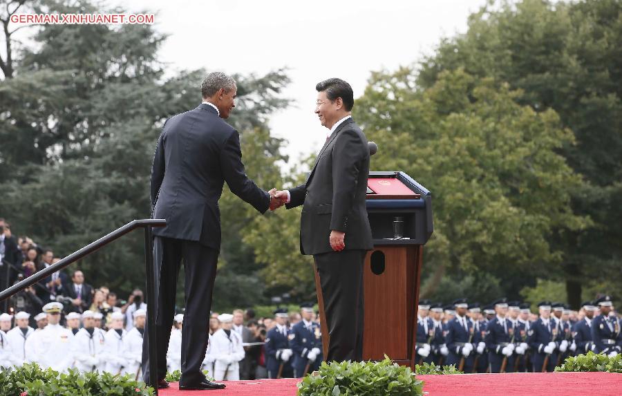 U.S.-WASHINGTON D.C.-CHINA-XI JINPING-WELCOME CEREMONY-BARACK OBAMA  