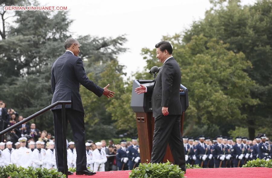 U.S.-WASHINGTON D.C.-CHINA-XI JINPING-WELCOME CEREMONY-BARACK OBAMA  