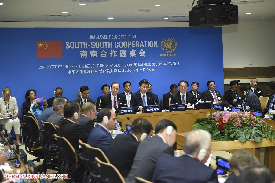 UN-NEW YORK-CHINA-XI JINPING-SOUTH-SOUTH COOPERATION-ROUNDTABLE