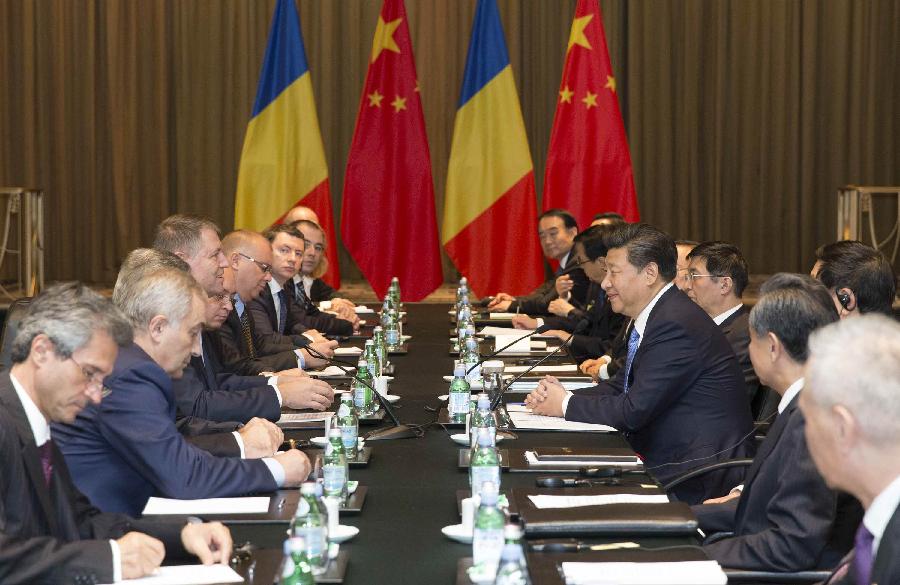 UN-NEW YORK-CHINA-XI JINPING-ROMANIAN PRESIDENT-MEETING