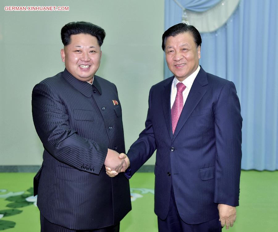 (FOCUS)DPRK-PYONGYANG-CHINA-LIU YUNSHAN-KIM JONG UN-MEETING
