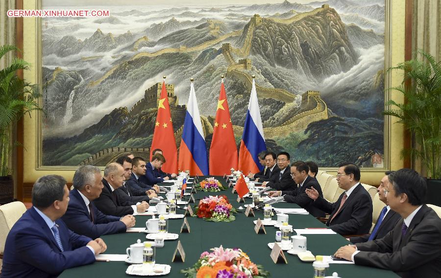 CHINA-RUSSIA-ZHANG DEJIANG-UMAKHANOV-MEETING (CN)