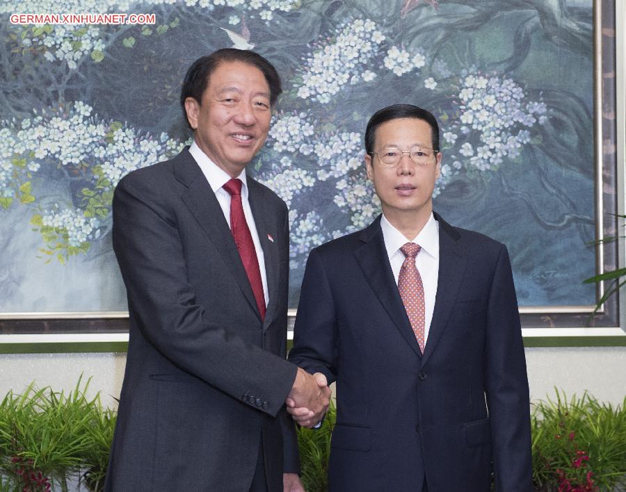 SINGAPORE-CHINA-ZHANG GAOLI-TEO CHEE HEAN-MEETING 