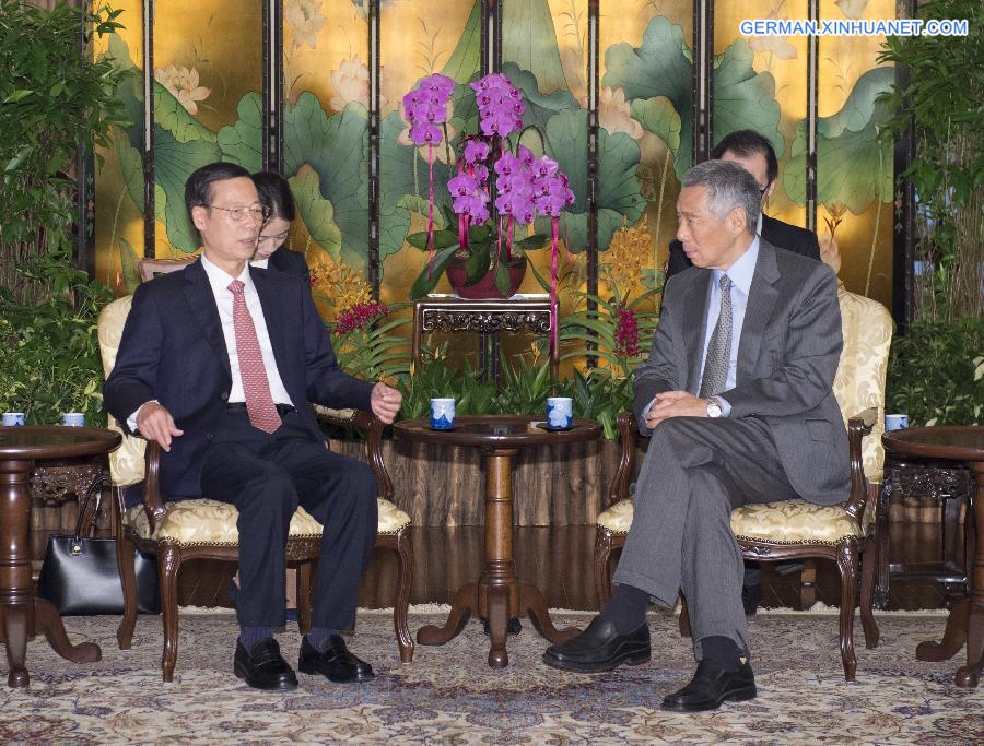 SINGAPORE-CHINA-ZHANG GAOLI-LEE HSIEN LOONG-MEETING 