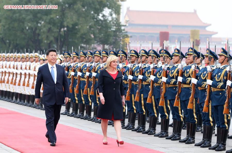CHINA-BEIJING-XI JINPING-CROATIA'S PRESIDENT-WELCOMING CEREMONY (CN)