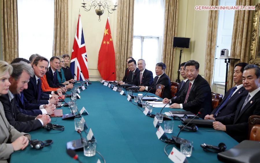 BRITAIN-LONDON-CHINA-XI JINPING-DAVID CAMERON-TALKS